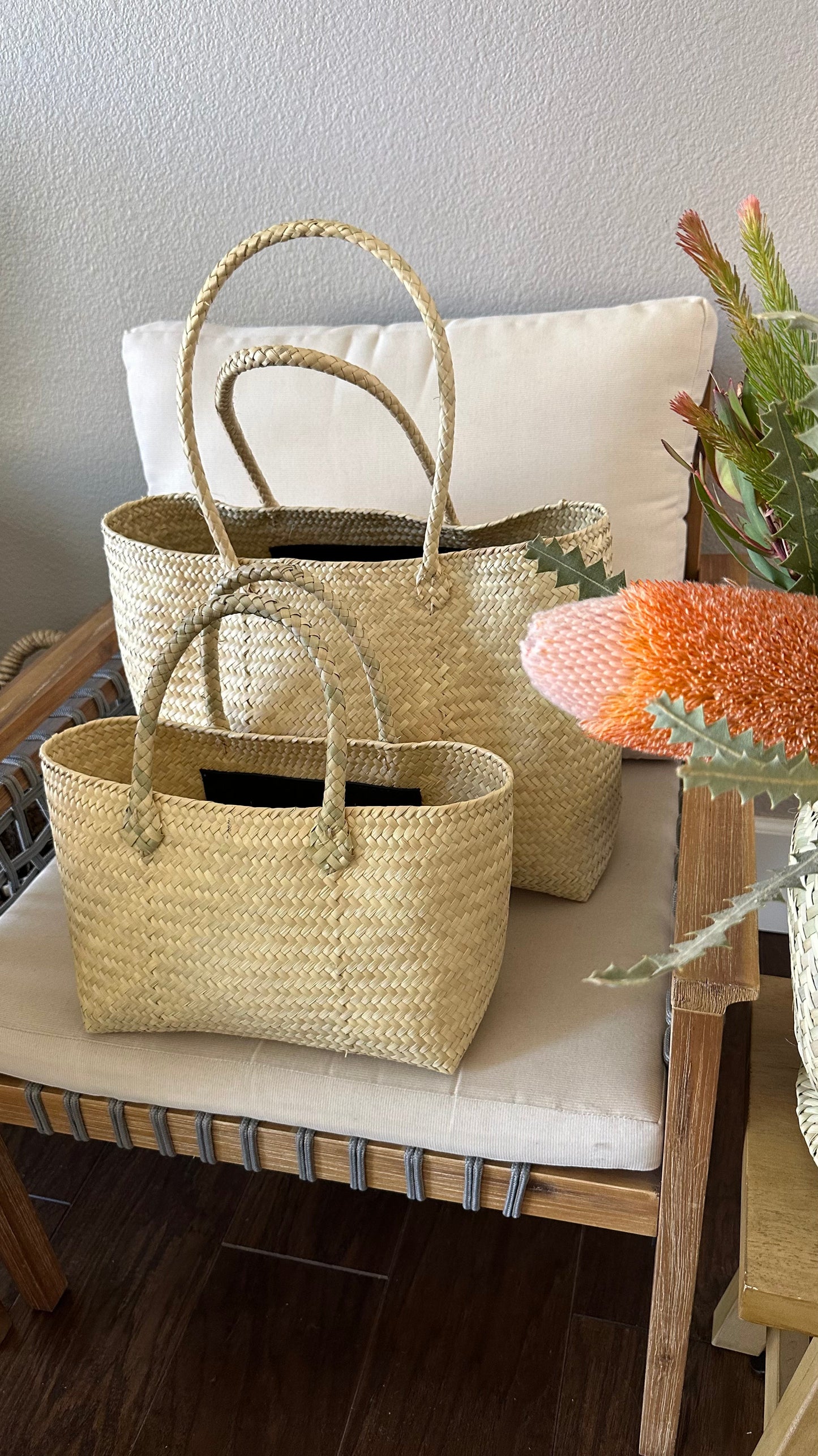 Camila Palm Leaf Woven Tote