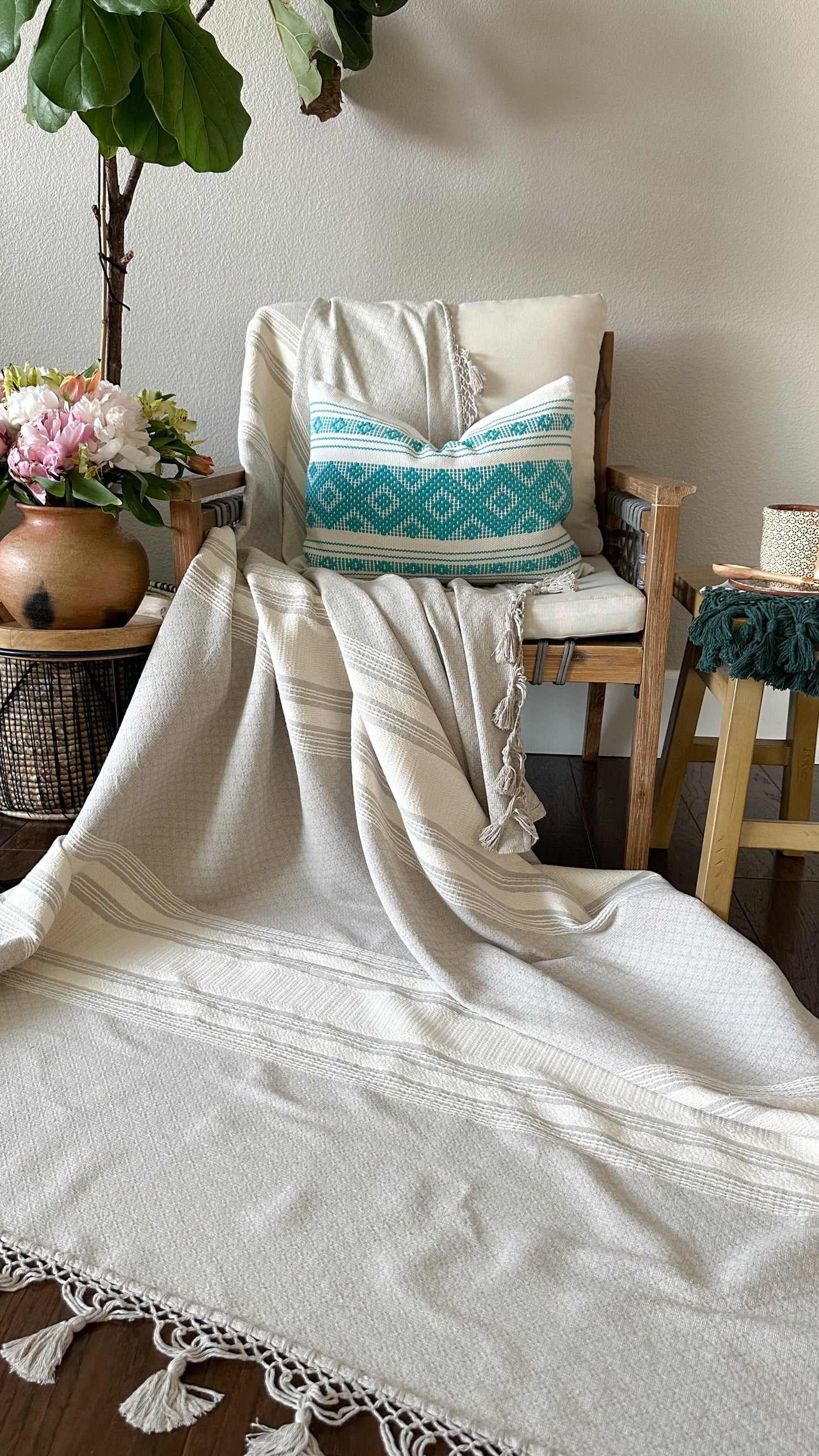 Aqua Lumbar Pillow Cover