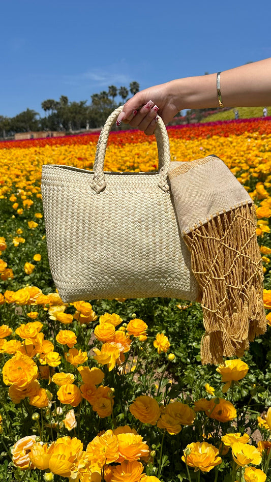 Camila  Palm Leaf Woven Tote