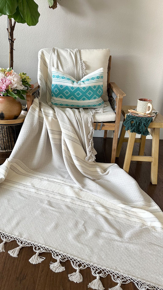 Aqua Lumbar Pillow Cover